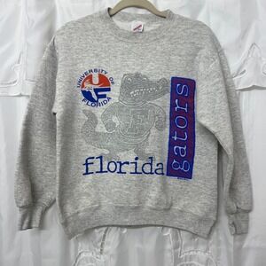 Vintage 1991 Florida Gators Sweatshirt Jerzees Gray Crewneck Mens M Made in USA